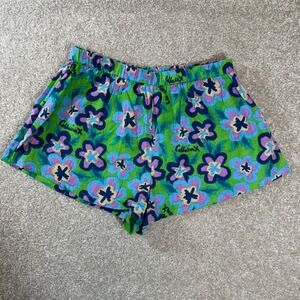 COLLUSION Floral Print Shorts Green Blue Purple‎ Summer Casual Womens size 6